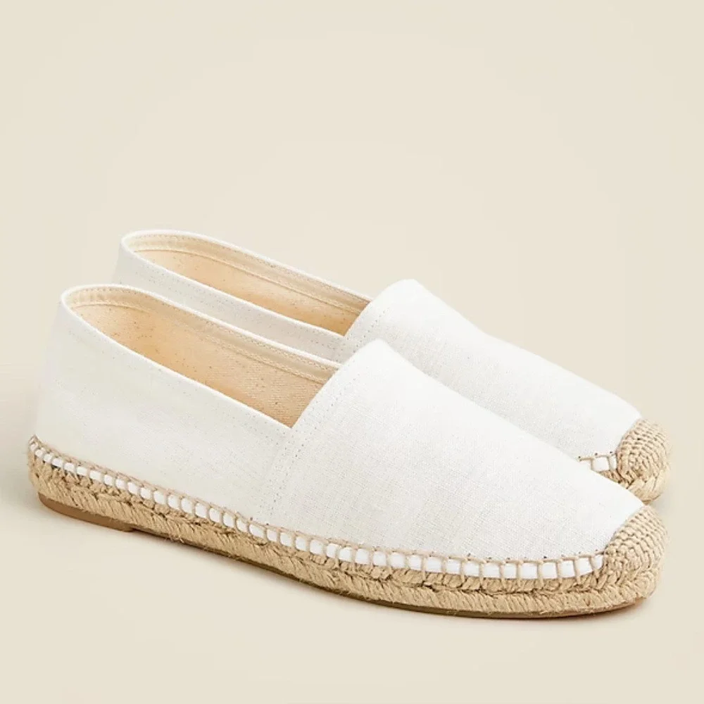J‎ Crew Made-in-Spain espadrille flats in linen
